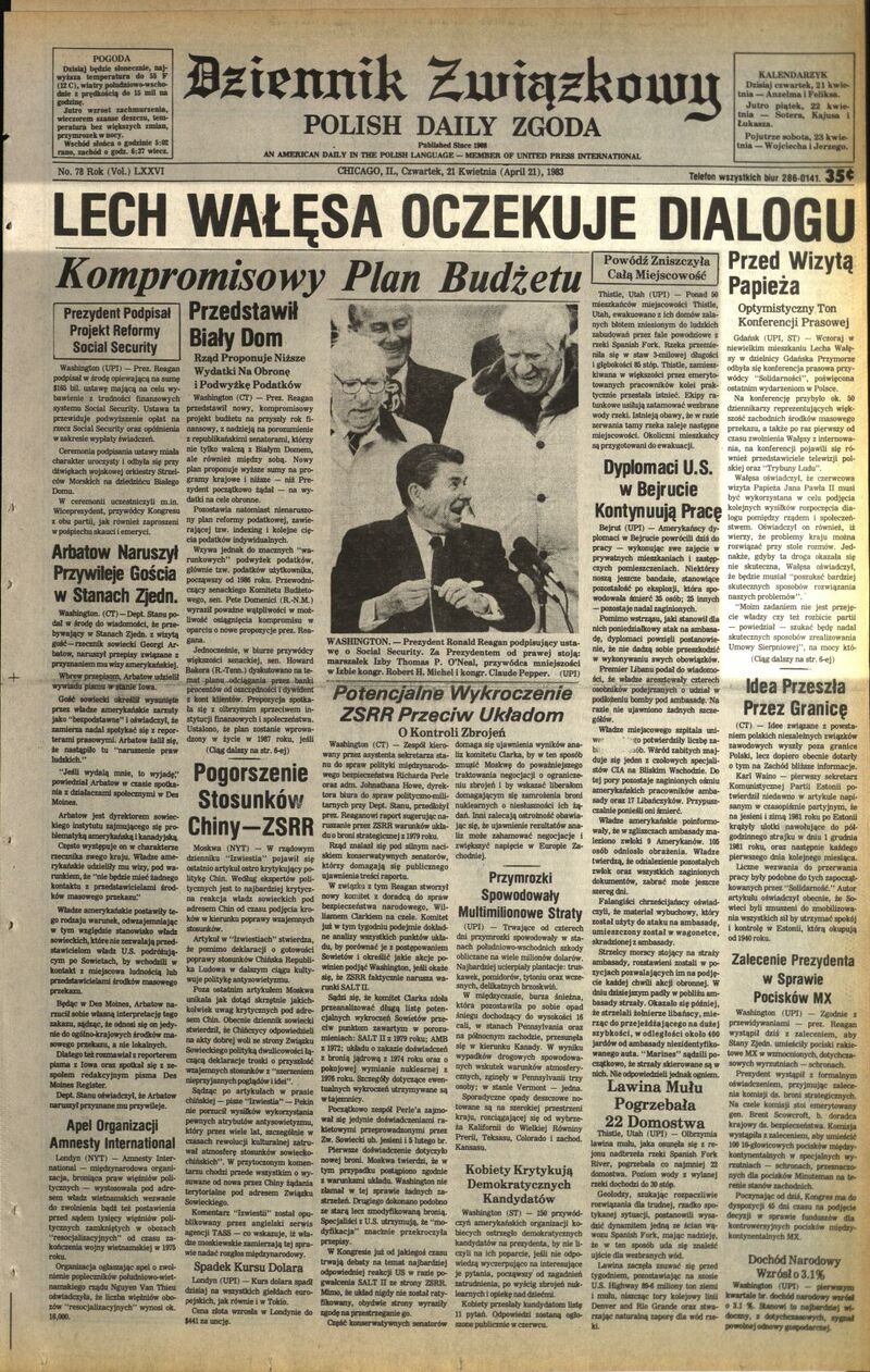 Dziennik Zwiazkowy z dn. 21 IV 1983 r., cały dokument w załączonym pliku .pdf