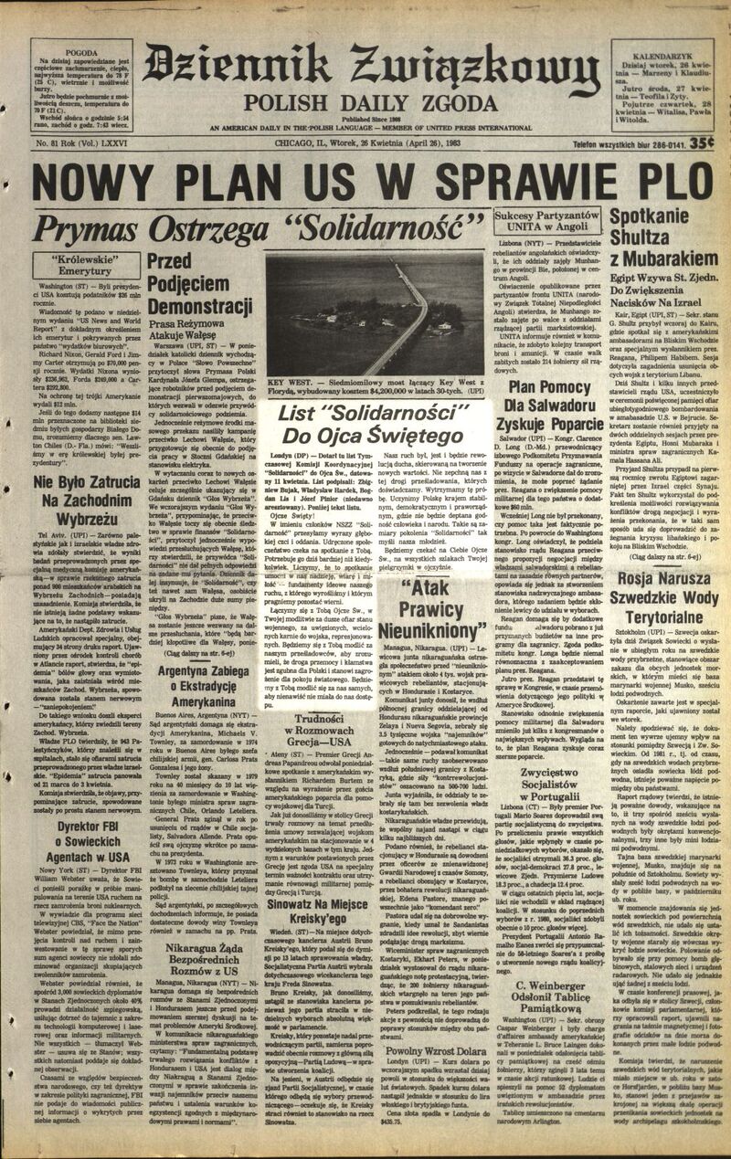 Dziennik Zwiazkowy z dn. 26 IV 1983 r., cały dokument w załączonym pliku .pdf