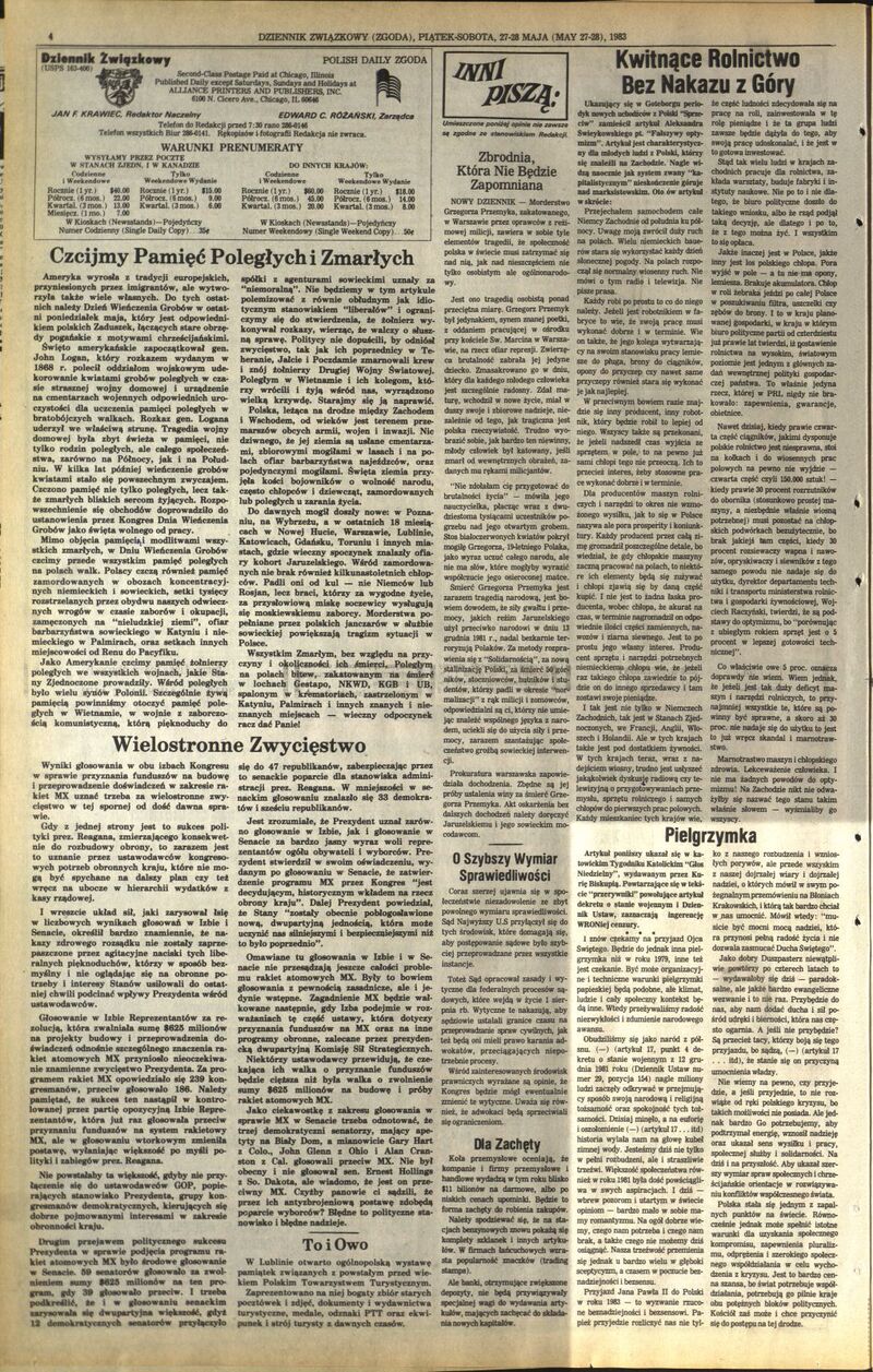 Dziennik Zwiazkowy z dn. 27 V 1983 r., cały dokument w załączonym pliku .pdf