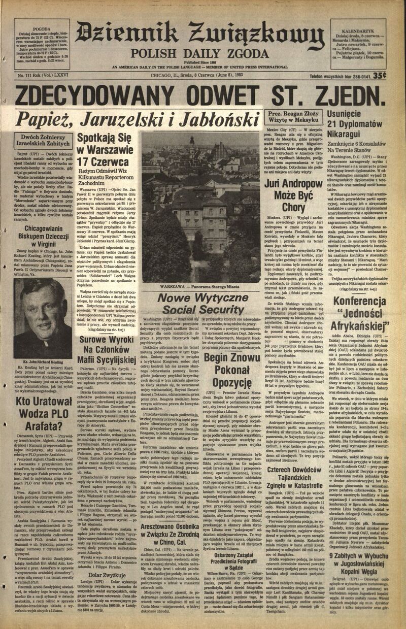 Dziennik Zwiazkowy z dn. 8 VI 1983 r., cały dokument w załączonym pliku .pdf