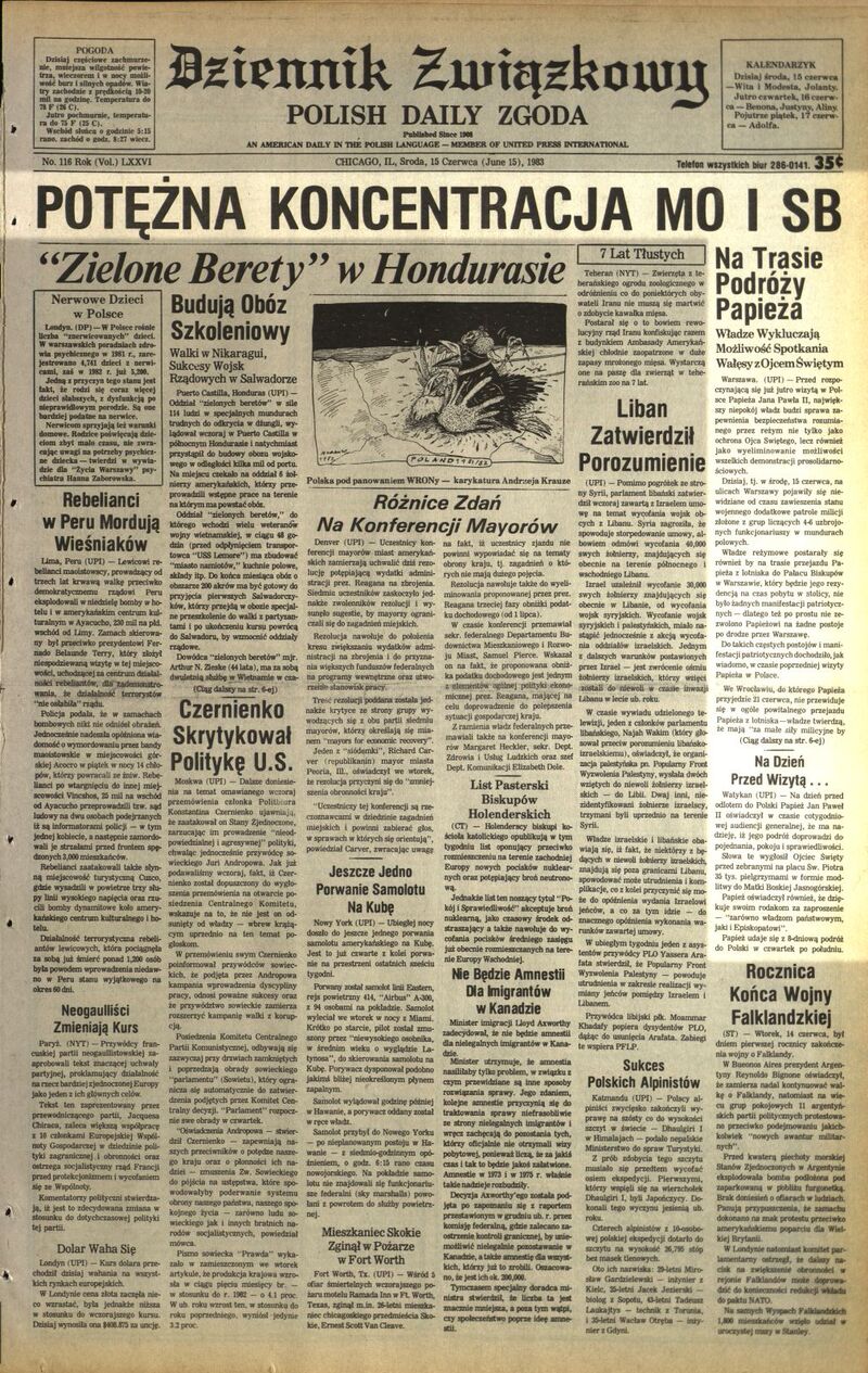 Dziennik Zwiazkowy z dn. 15 VI 1983 r., cały dokument w załączonym pliku .pdf